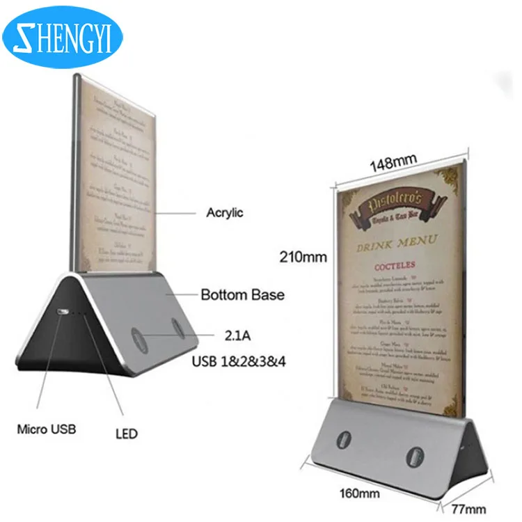 Innovation Product 10000mAh Menu Holder Advertising Power Bank with LED