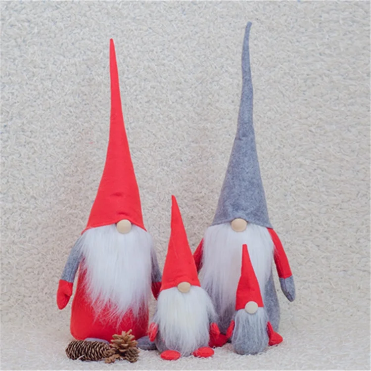 
China supplier wholesale christmas ornaments christmas gift sewing hat felt knitted standing gnomes 