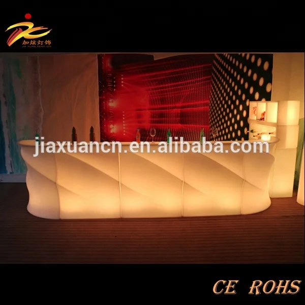 
Hot sale wave shape events furnitures/led bar counter/plastic bar table 