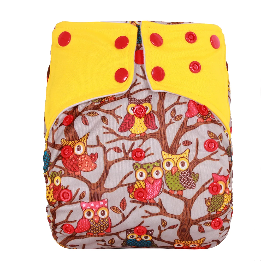 Reusable all in two diaper AI2 cloth diaper with double gusset patchwork washable PUL diaper nappy