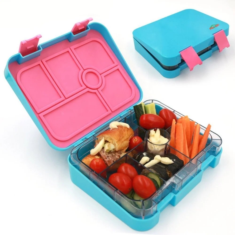 food storage container 6 sections ABS material leakproof kids plastic bento lunch box
