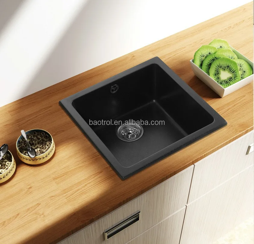 Artifical granite kitchen sink black quartz single bowl sink