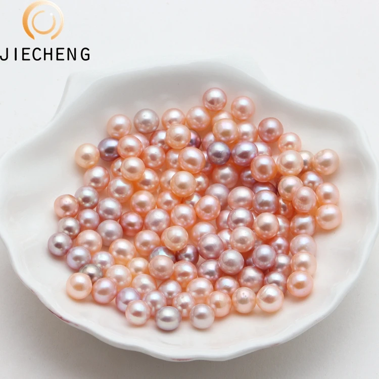 Wholesale 6-7mm near round shape aaa pearl beads no holes freshwater bulk loose pearls