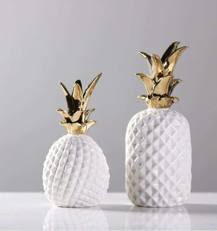 
Home decoration jewelry trinket tray with pineapple for gift ceramic 