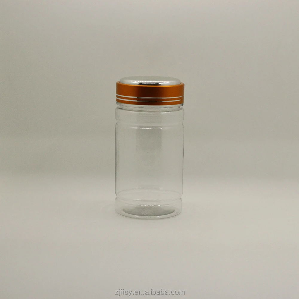 Aluminum lid 200ml airless saffron storage bottle  medecine pet plastic bottle capsule jar container