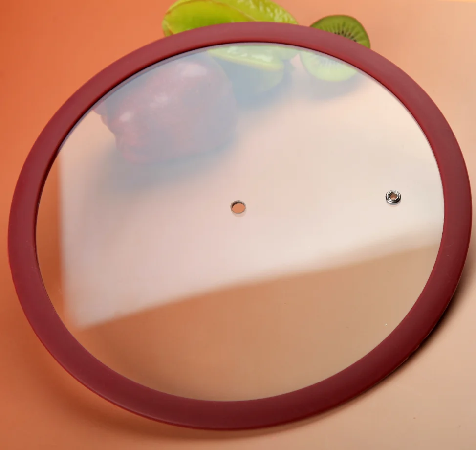 Silicone rim tempered glass lid for cooking pot cookware square silicone lids