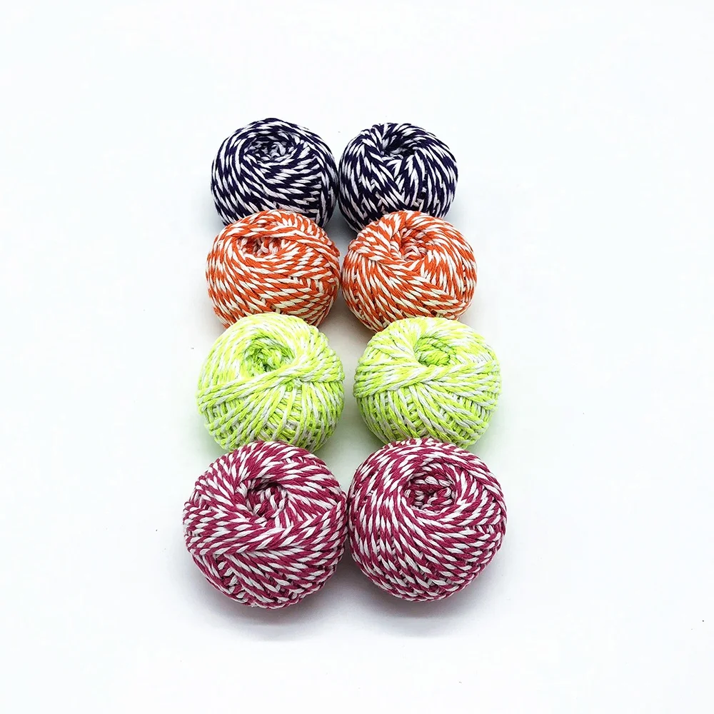 
Double color cotton bakers twine bag string OEM rope set 