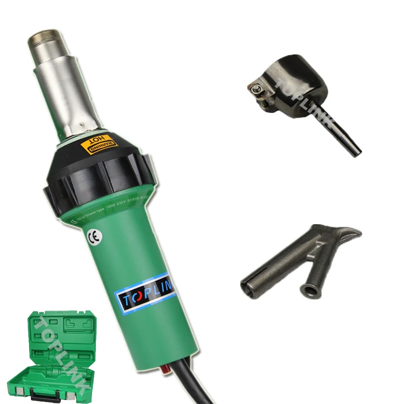 TOPLINK 220v/110v 1600w Hot air plastic welding gun kits PP LDPE PVC heat gun hot air blower HDPE geomembrane welder