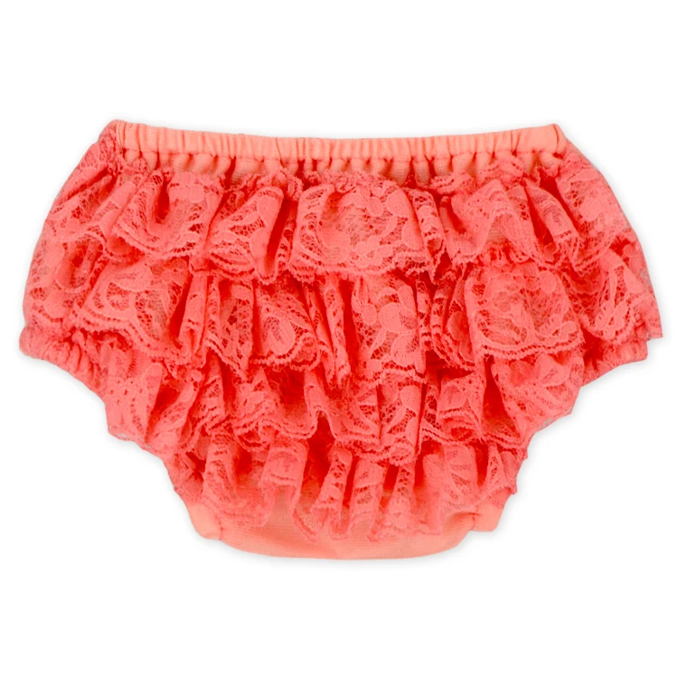 
Toddler Peach Lace Bloomer Toddlers Diaper Cover Wholesale Baby Ruffle Bloomers 