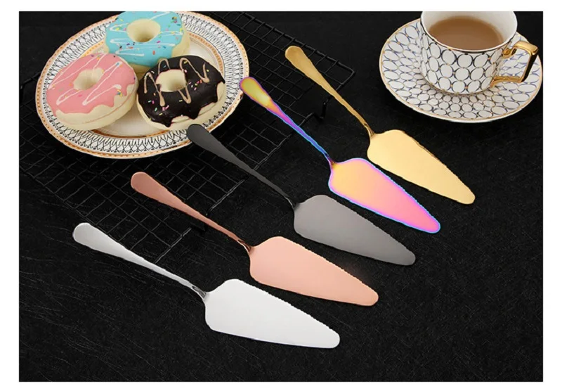 Cake Server Shovel Serrated Edge Blade Pie Cutter Kitchen Stainless Steel Pizza Server
