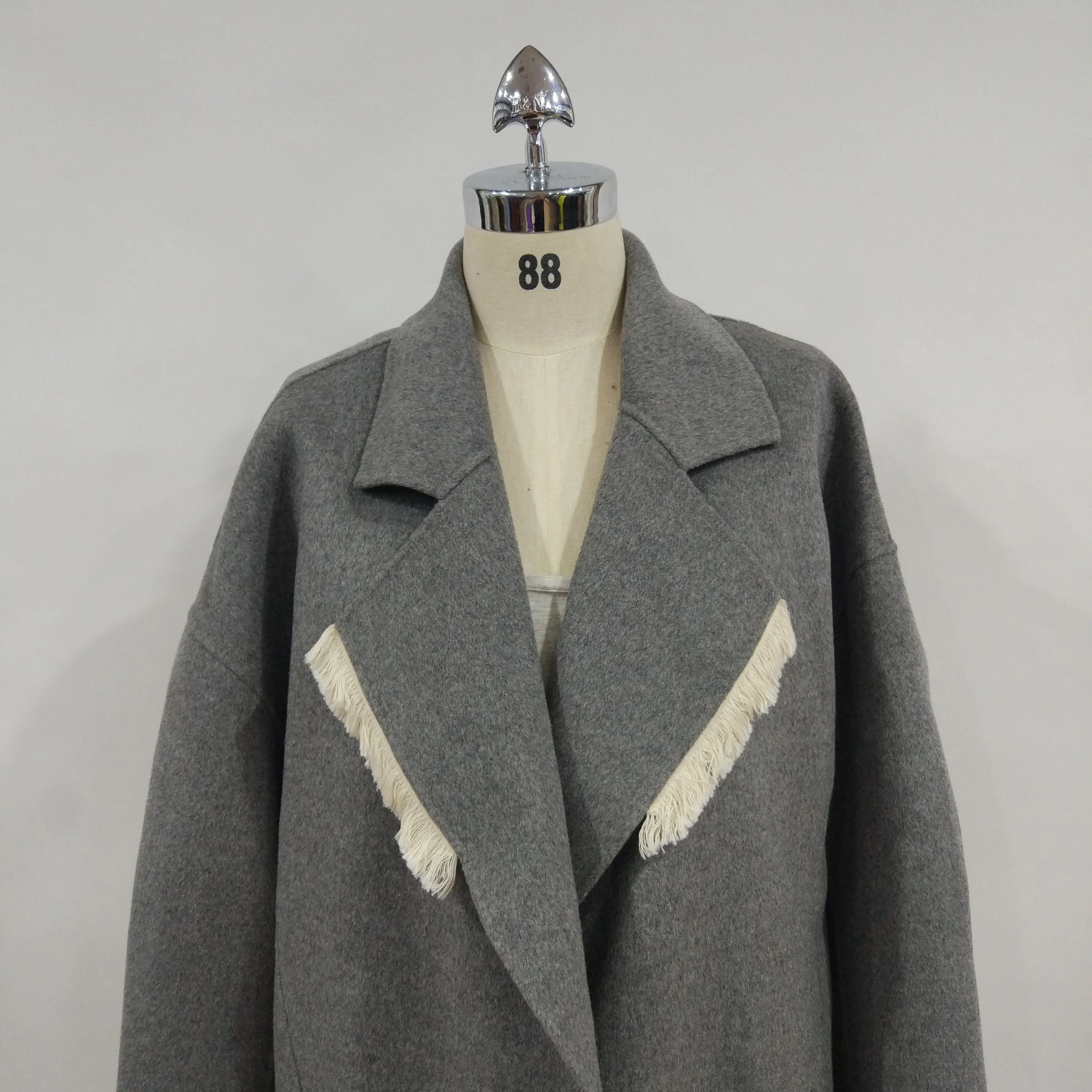 Fashion wholesale Cashmere Long Coats Woman Wear Wool Blend Coat Double-faced woolen overcoat