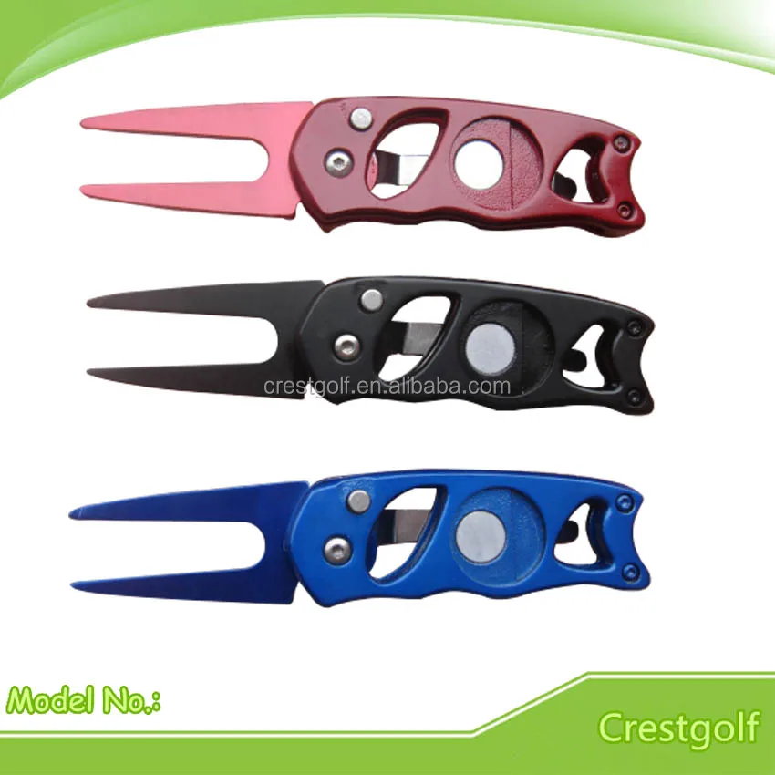 Newest Retractable Golf Switchblade Divot Tool with Ball Marker