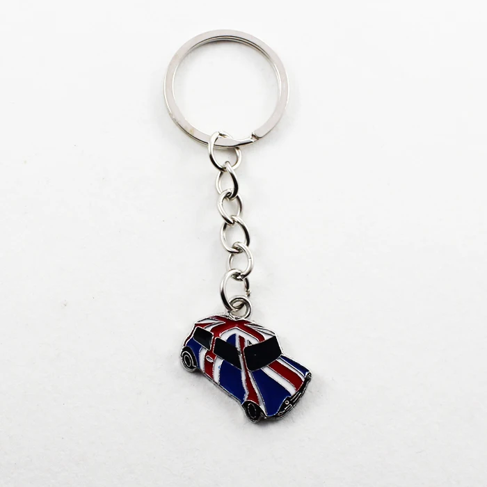 Custom Car shape UK United Kingdom British Flag Metal Keychain  chain keyring London Souvenirs gift