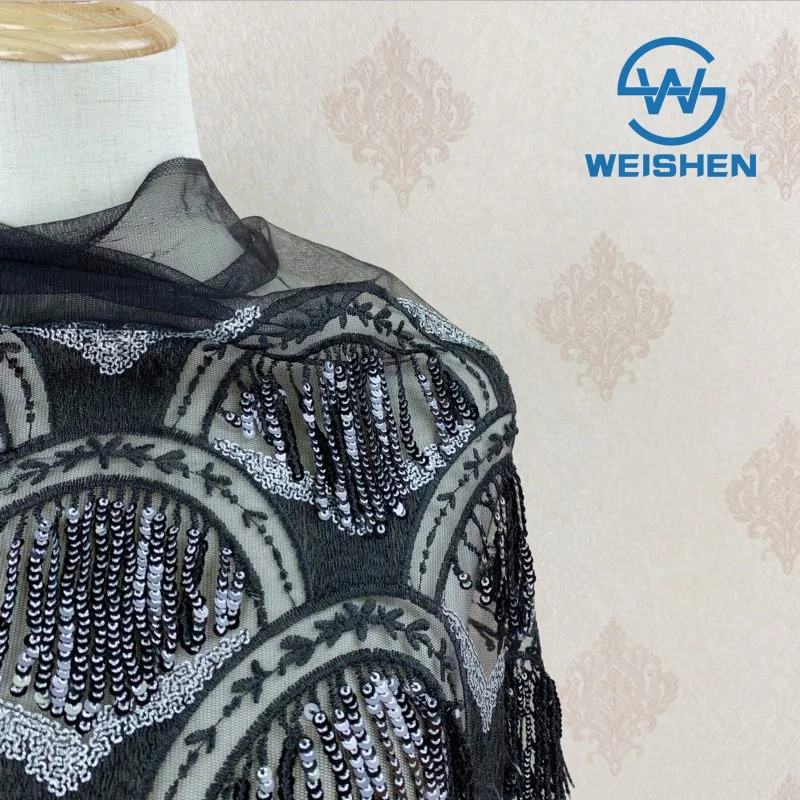 Custom-made Dress Embroidery Lace Textile 2023 Embroidered Sequin Beaded Fabric