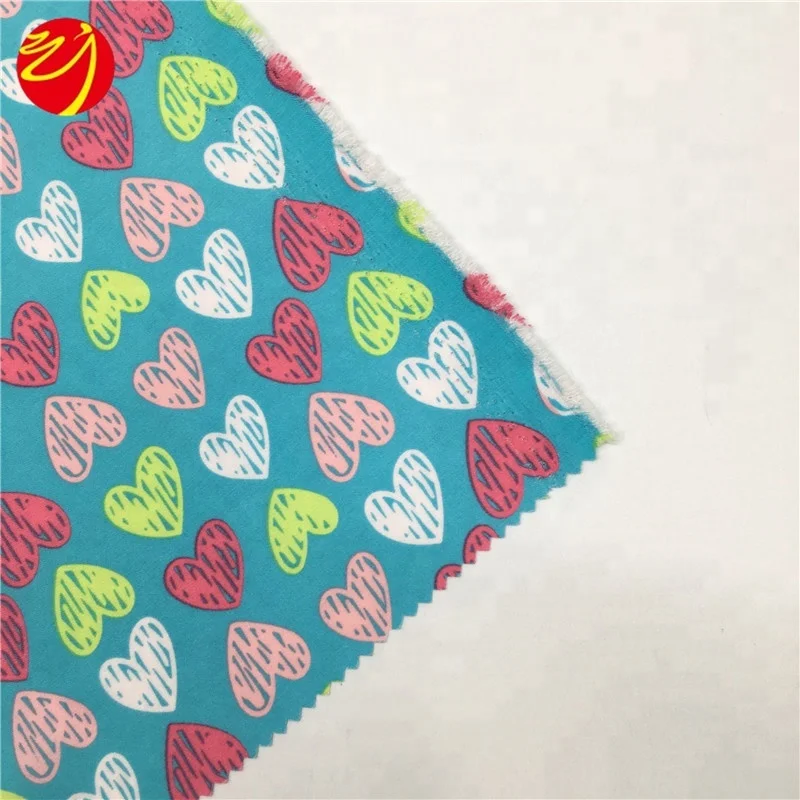 
New Fashion 100% Polyester Brushed Heart Print Peach Skin Microfiber Fabric Wholesale 