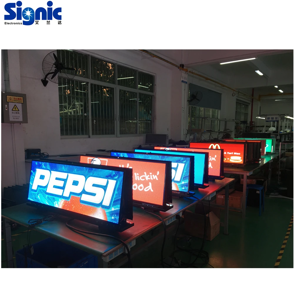 animation dual color seks video double side wireless taxi top led display