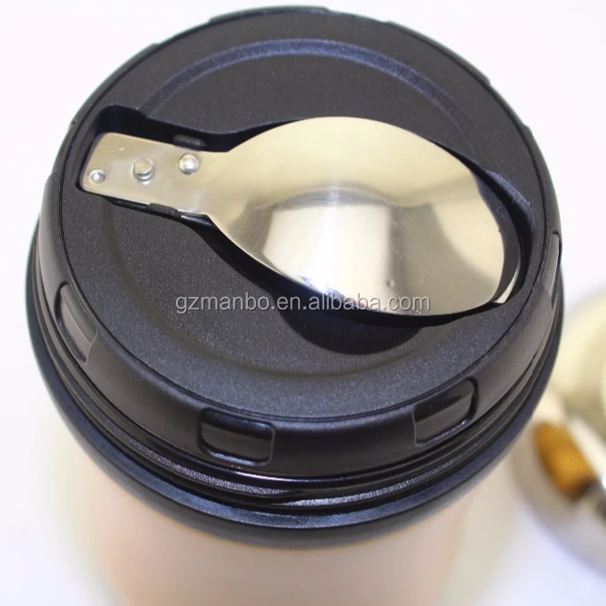Manbo Brand 18 8 Double Wall Stainless Steel Thermos Food Flask Food Warmer With Spoon
