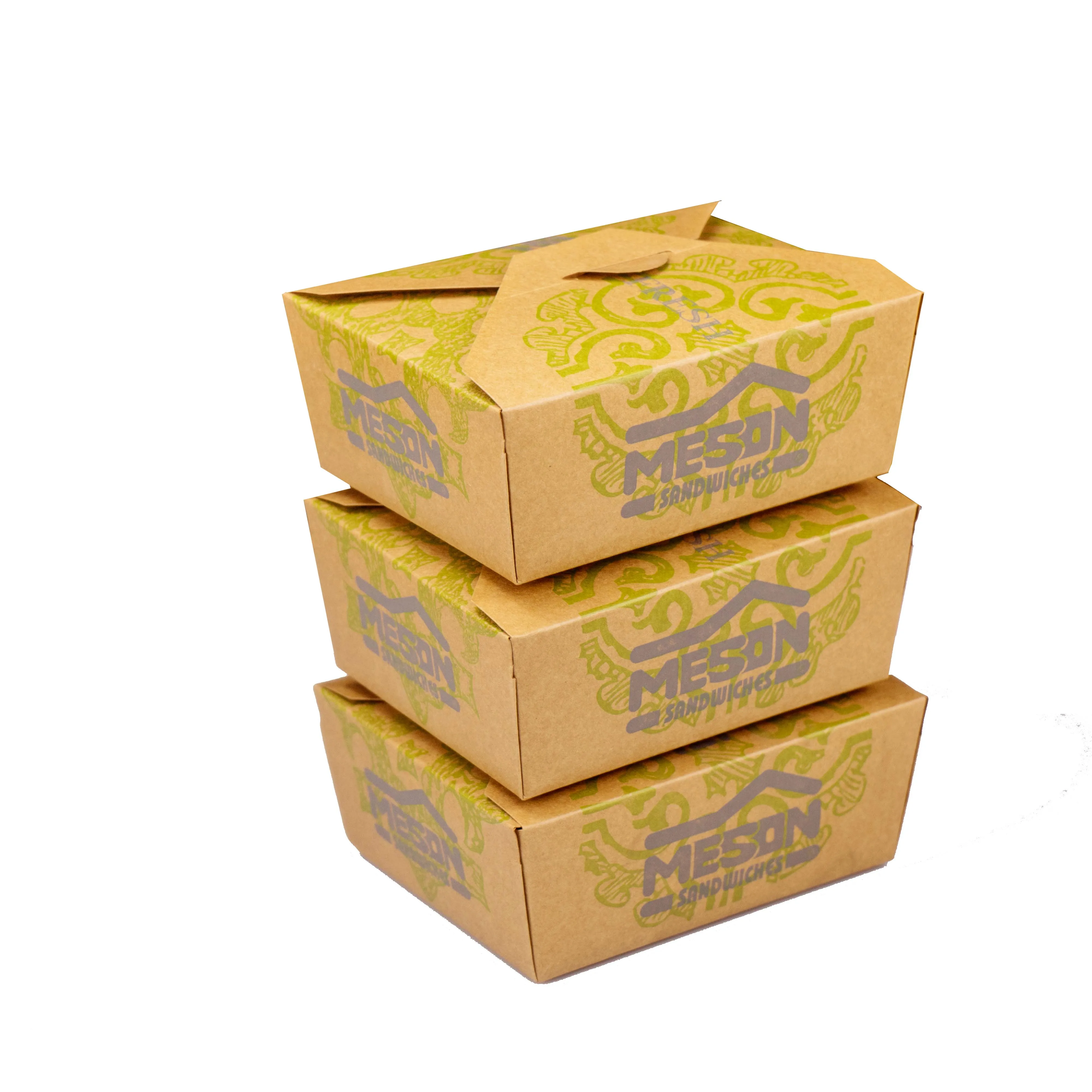 Kraft Paper Burger Packaging Fast Food Box Sandwich Box