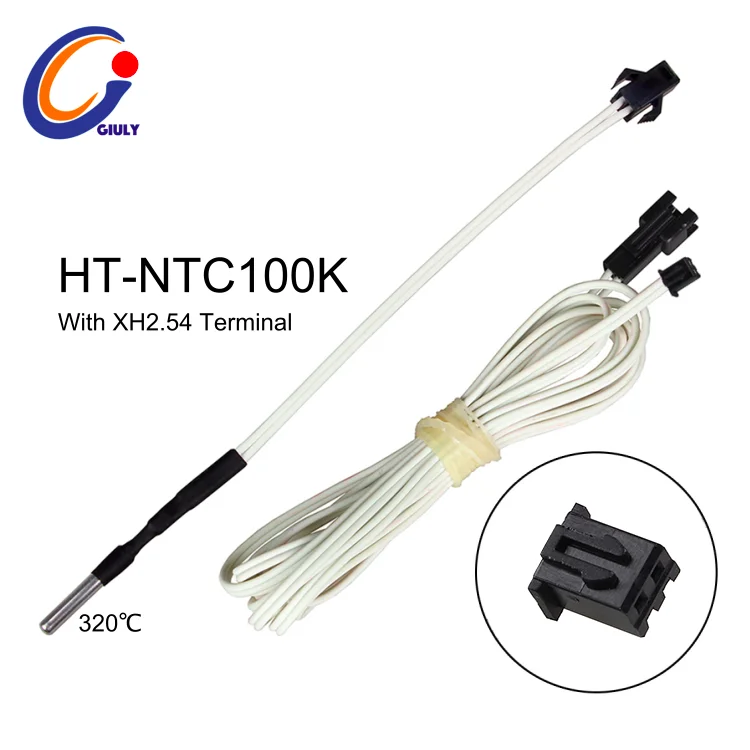 GIULY 2 Meters NTC 3950 Simple Replacement HT-NTC100K Temperature Thermistor Sensors with XH2.54 Terminal for 3D Printer Parts