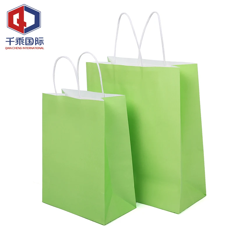 Wholesale custom logo Kraft paper shopping bag reusable colorful folding paper bag eco friendly shopping paper bag with handle