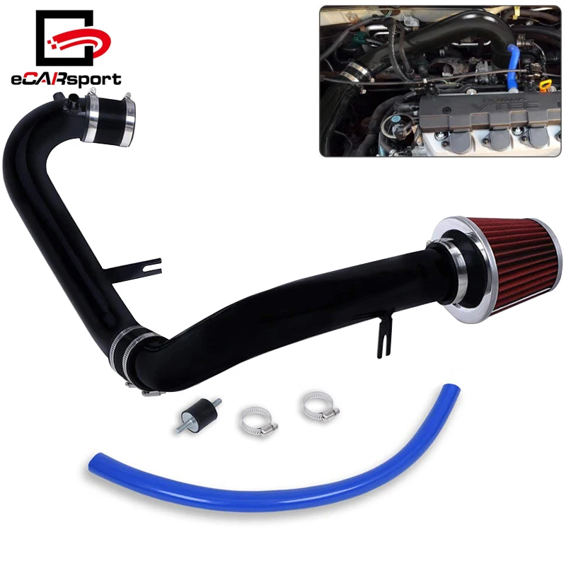 Для Civic 01-05 Ex 1.7L Mt черный трубопровод холодного воздуха впускной трубы комплект с воздушным фильтром для Honda