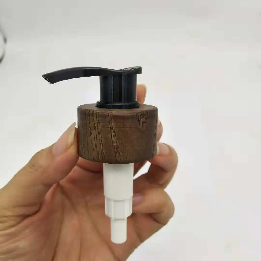 Wholesale 18/410 24/410 58/410 Bamboo Collar PP Plastic lotion Pump for shampoo lotion bottle