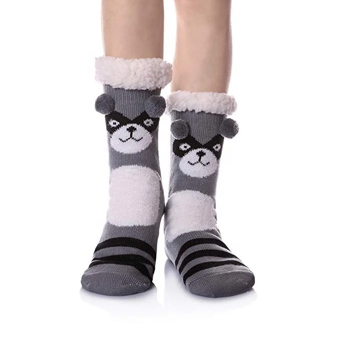 Женские зимние Рождественские теплые удобные шерпа уютные красочные пушистые тапочки Пушистые Носки