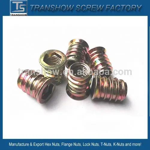 Wooden Furniture Galvanized steel Thread Insert Nuts
