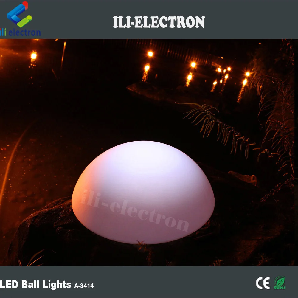 Garden decor plastic led half sphere lights