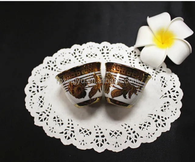 Wholesale arabic cheap cawa cup, gold plated tea set, arabic tea cup set