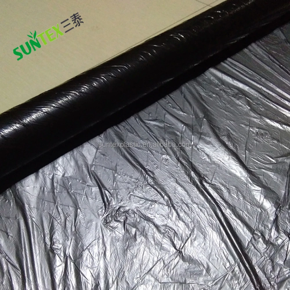 Horticulture black silver reflective mulch layer,1.5mil agricultural ground cover mulch film,garden farming plastic mulch sheet