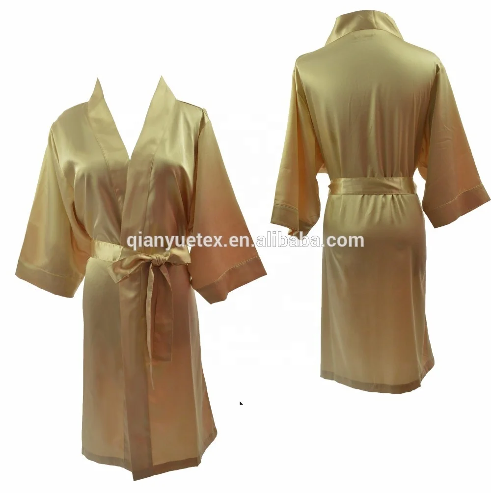 40colors available Cheap promotion gift kimono satin bath robes