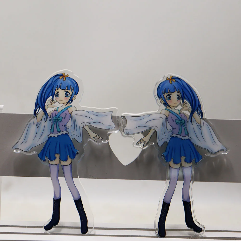 Custom laser cut printed logo anime figure acrylic keychain display stand