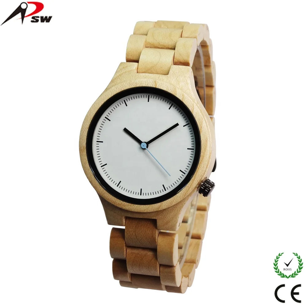 Minimalist miyota 2035 movement watch men wood bamboo private own label