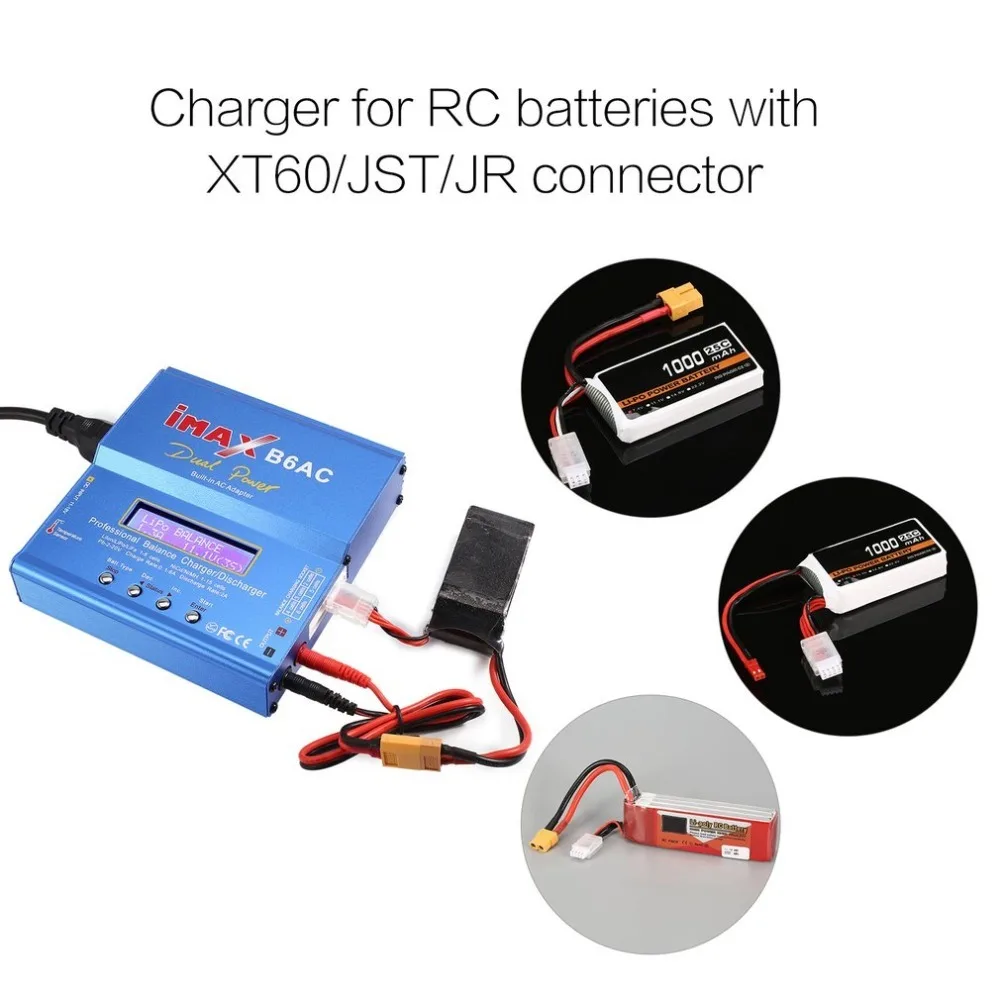 iMAX B6AC 80W 6A Lipo NiMh Li-ion Ni-Cd AC/DC RC Balance Charger 10W Discharger for RC Car Helicopter Drone Airplane Battery