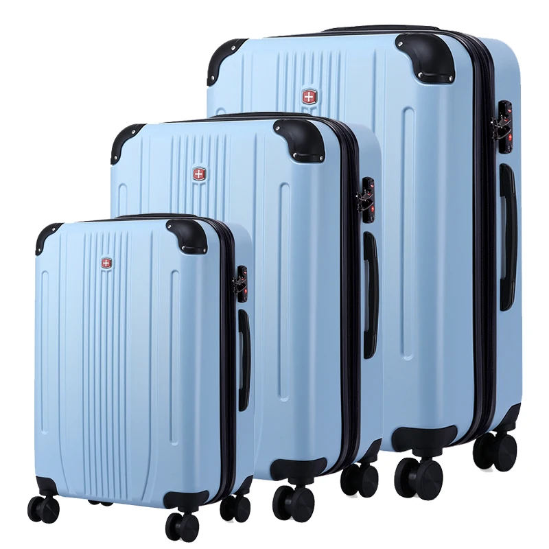 Stock 3pcs ABS&PC hard shell suitcases trolley luggage sky travel luggage sets