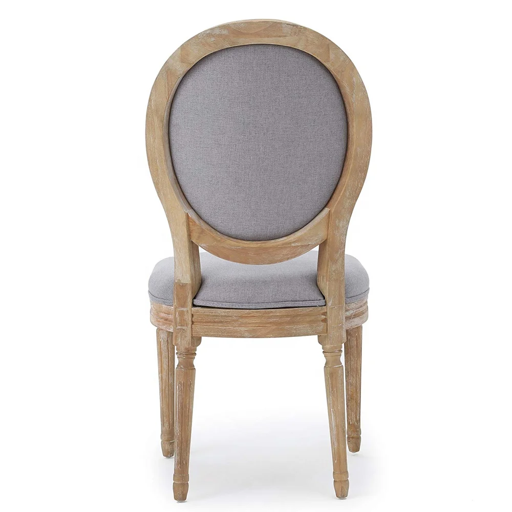 Hot Sales French Style Solid Wooden Frame Antique Round Back Dining Room Louis Chair