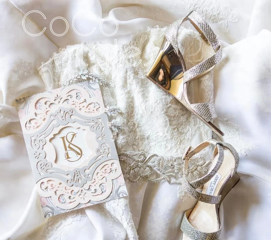 
Cocostyles custom elegant laser cut invitation card with foiling logo for garden wedding 