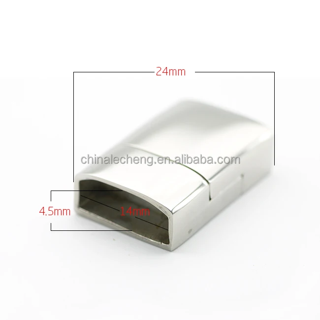 
Magnetic Clasps for Flat Leather Bracelet Making Stainless Steel Shinny Clasp 