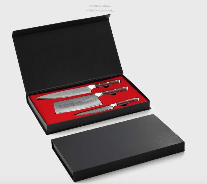 damascus Kitchen Chef Knife Set  chopping  knife  Paring Knife  with Razor Sharp Blade