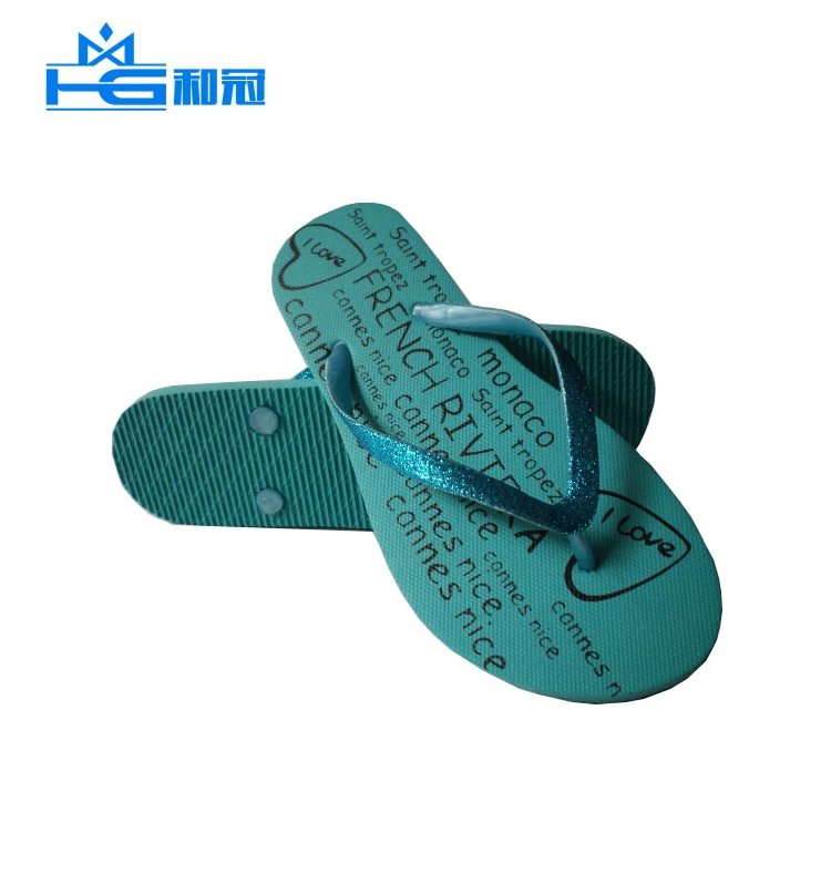 fashion glitter pvc strap diy picture flip flops sublimation insole glitter sandal for women flip flops