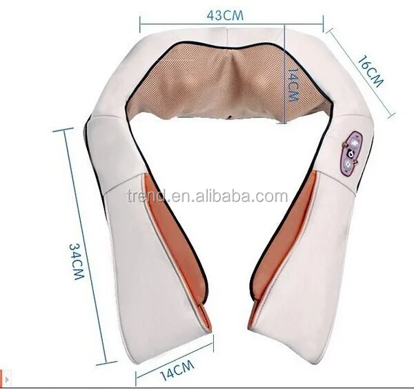 Neck and shoulder kneading and heating with car adapter electric plug massage belt