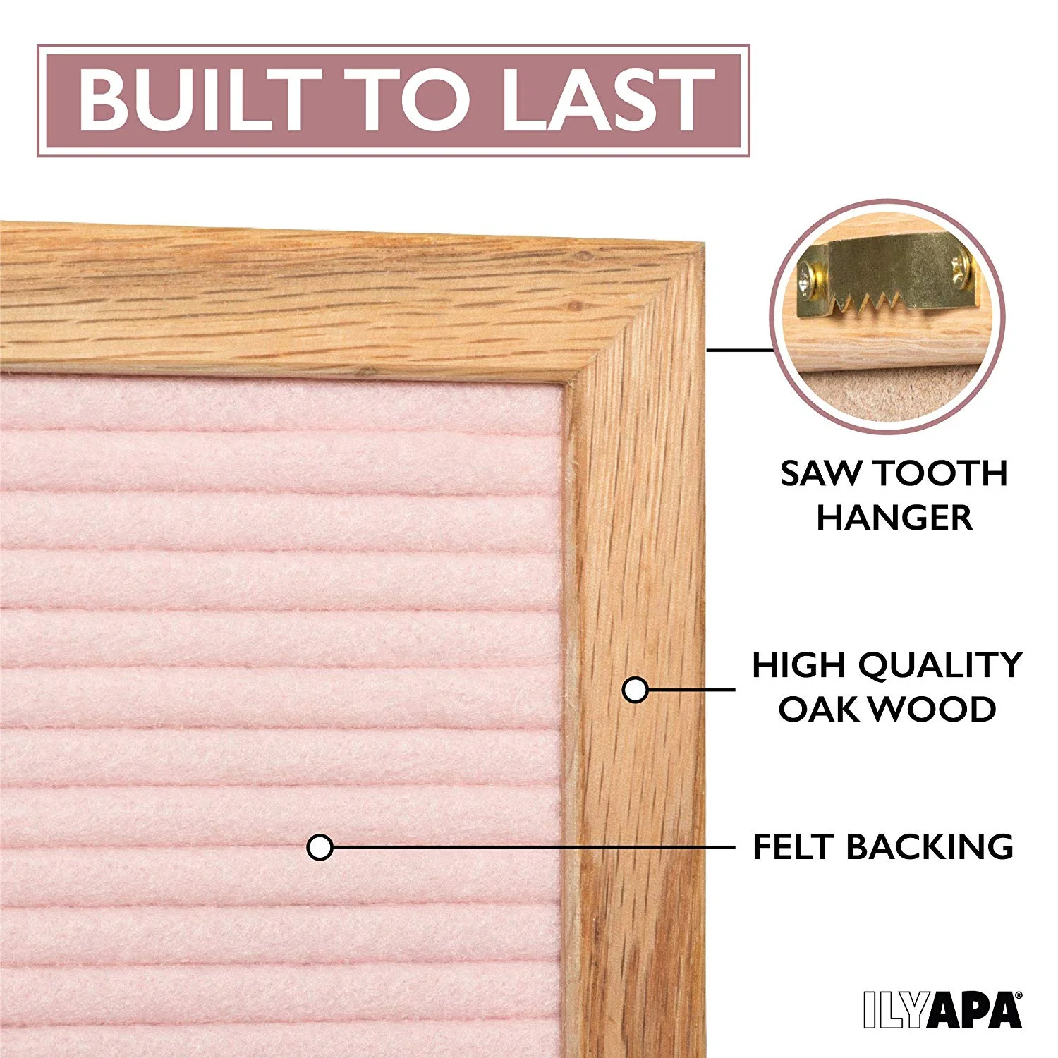 
wooden product gift craft IBEI Creative Home Decoration Felt Message Board with Oak Wood Frames and 340 Plastic Letters 