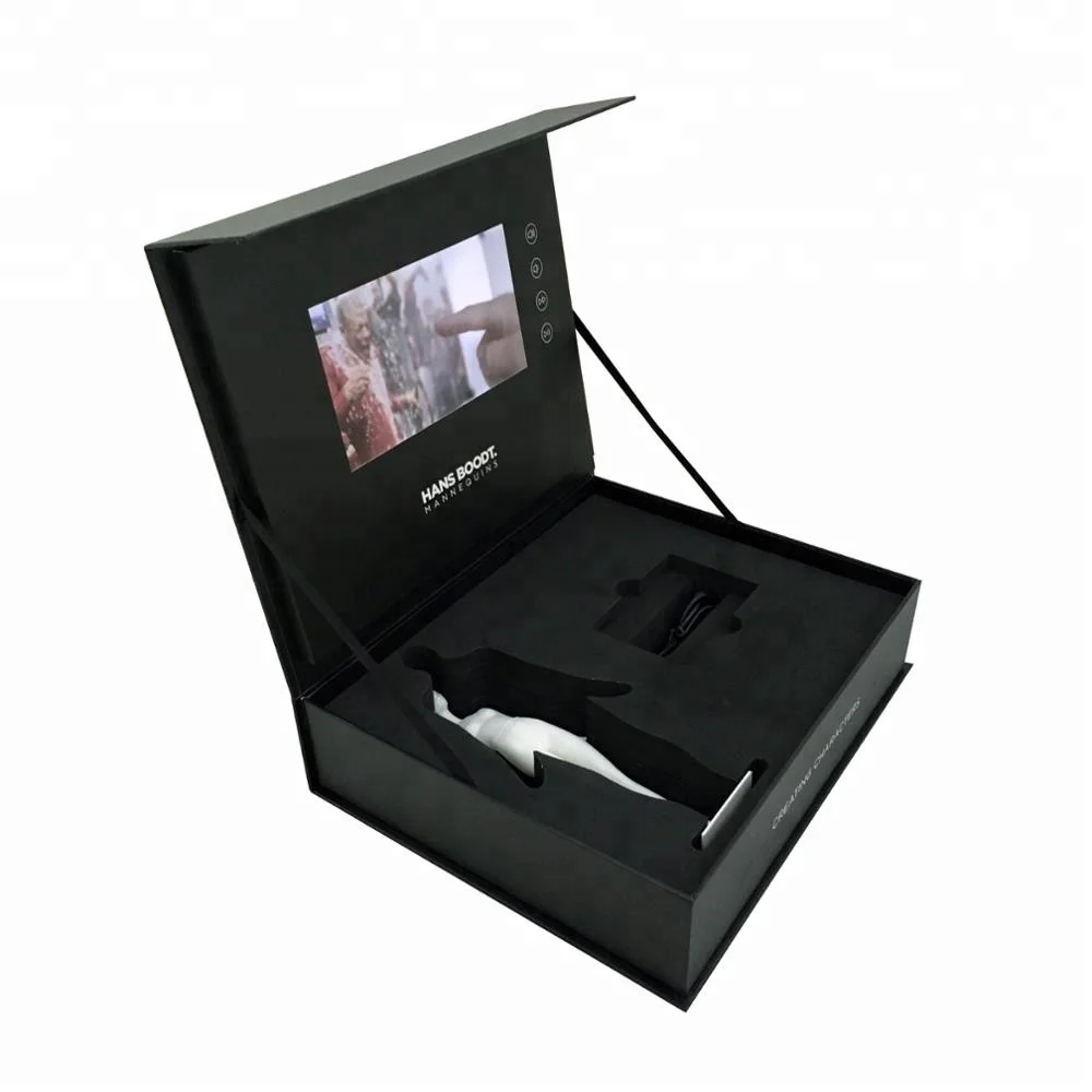 
Customized 7 inch jewelry advertising gifts lcd screen video gift box 