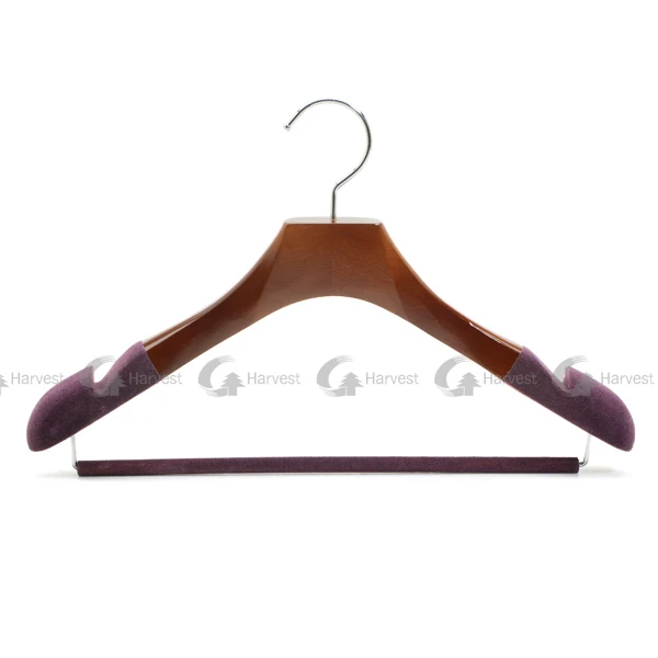 Premium wooden velvet hanger