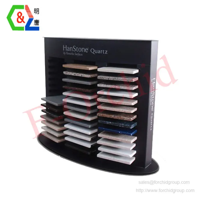 Hot sale metal stone sample display shelf tile display sliding rack  tile stone display