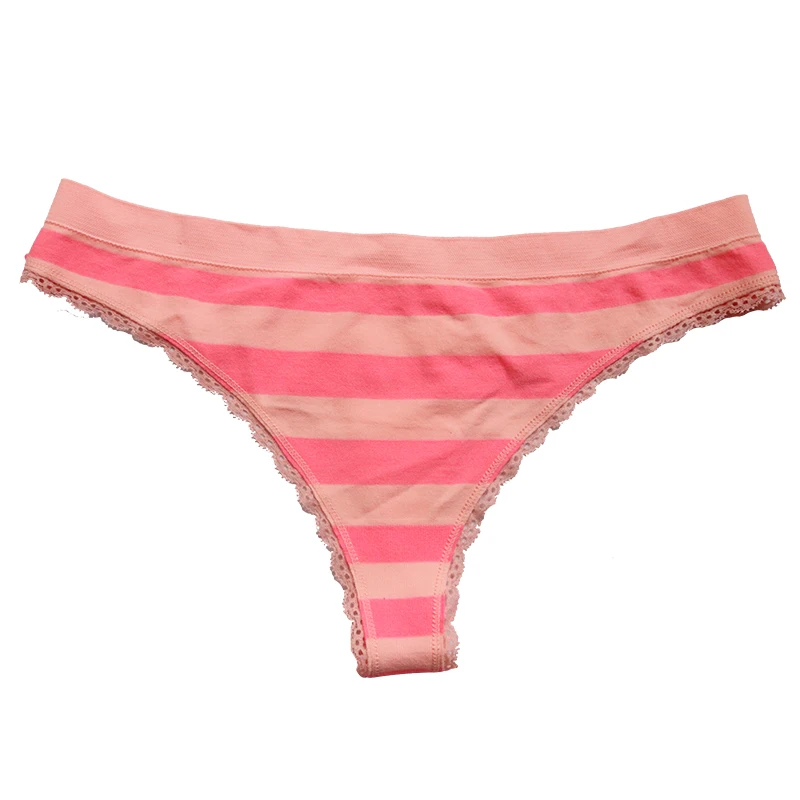Wholesale Striated Underwear Seamless Japanese Girls Sexy Panties Thongs Women Spandex / Cotton Breathable Embroidery Quick Dry