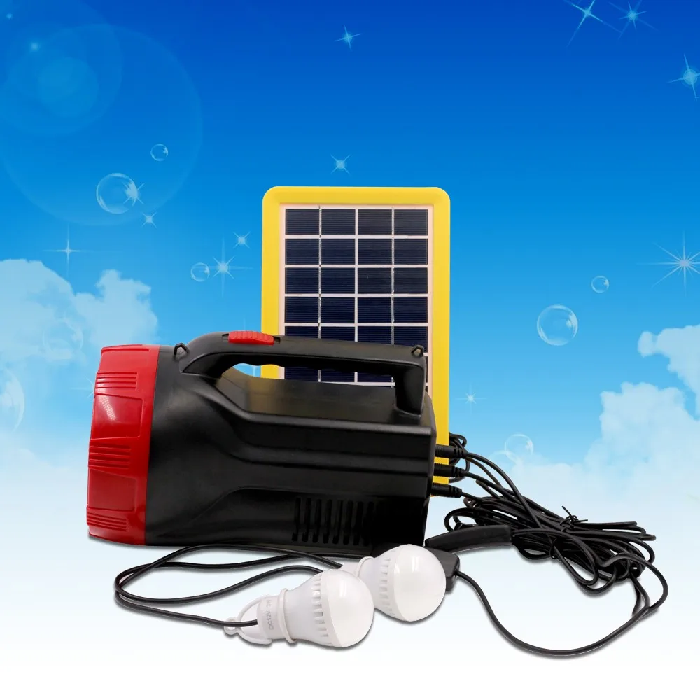 Portable Solar Charging Back up Power Supply System with LED high power 10W Torch