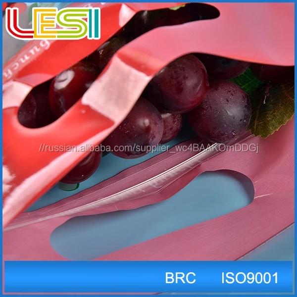 Custom printed punched holes ziplock grape protection poly bag