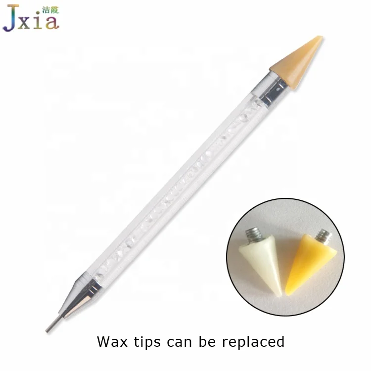 Jiexia Factory Direct Wholesale Dual End Wax Crystals Picker Pen Nail Art Dotting Rhinestone Pick Up Tool